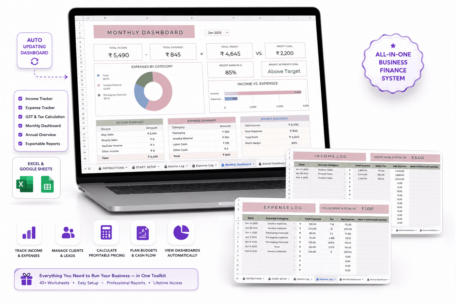Bookkeeping & Financial Dashboard Preview