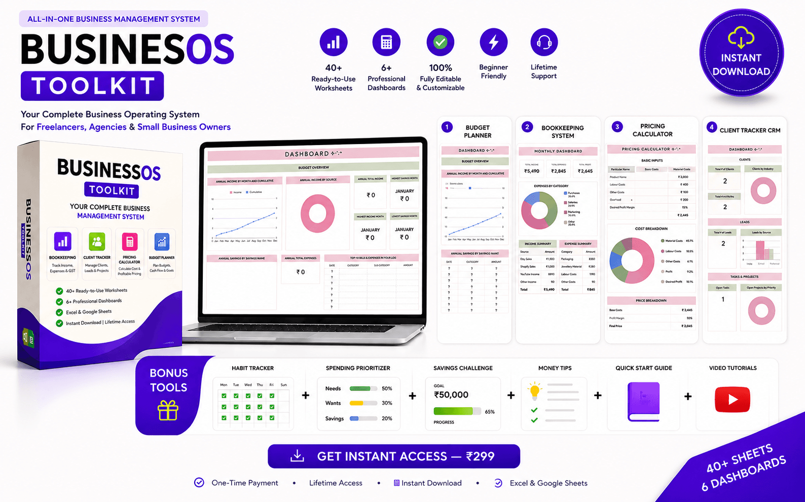 BusinessOS Toolkit Dashboard Preview